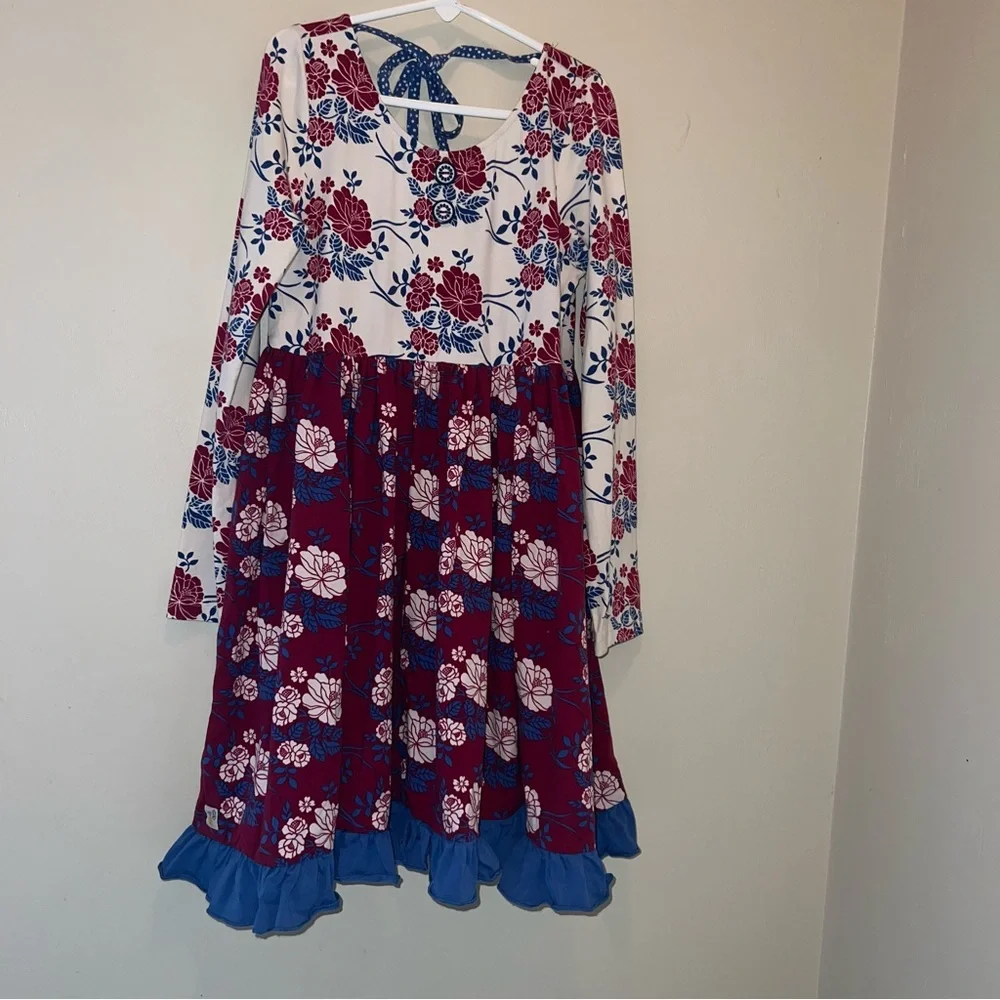 Wildflowers Long Sleeve Dress with Ruffle